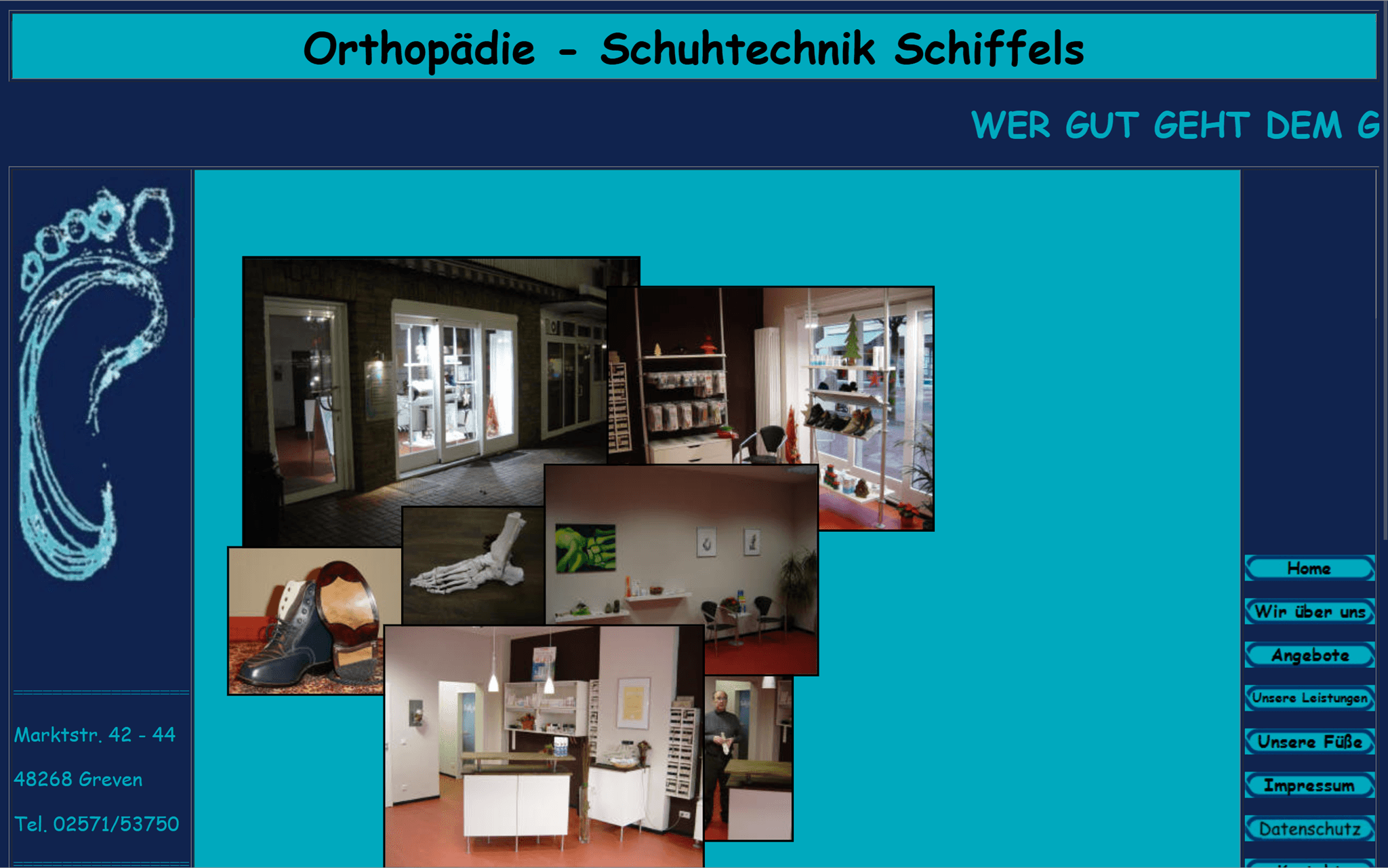 Alte Website von Orthopädie und Schuhtechnik Schiffels