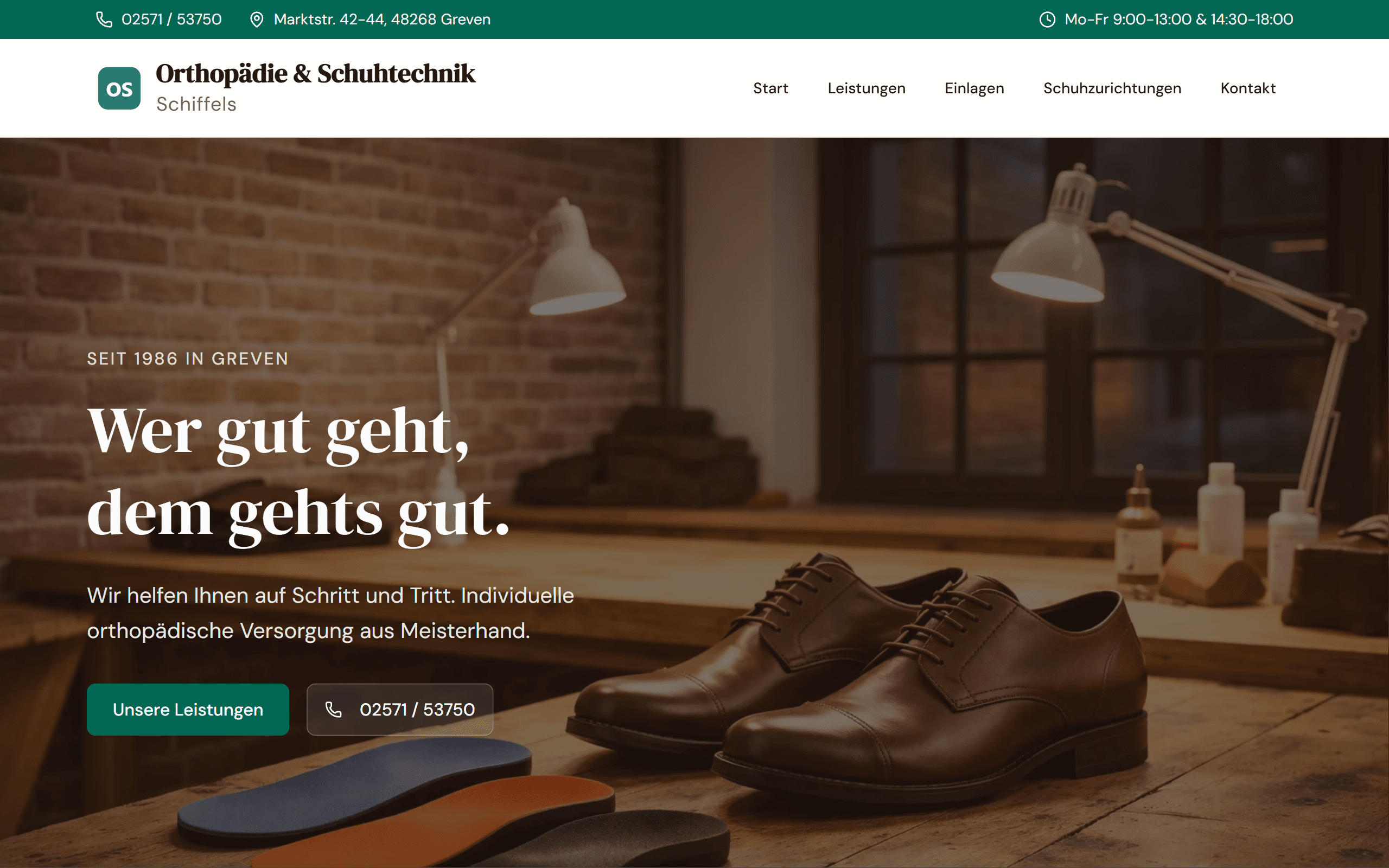 Neue Website von Orthopädie und Schuhtechnik Schiffels